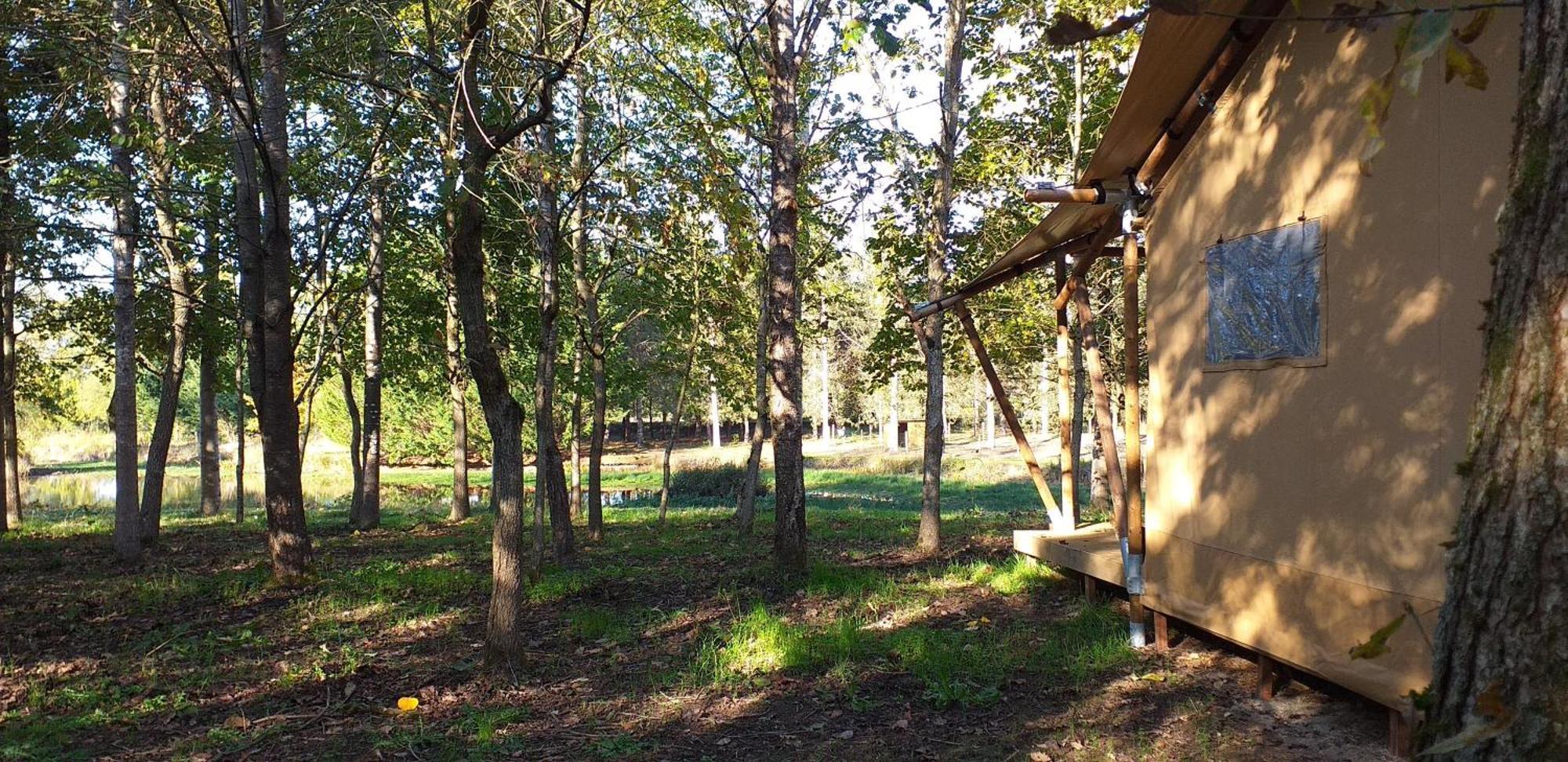 Tente Lodge Jacuzzi Privatif En Pleine Nature Thiel-sur-Acolin المظهر الخارجي الصورة